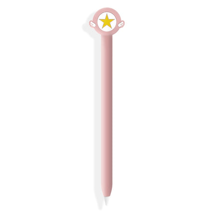 Niedliche Cartoon-Schutzhülle aus Silikon für Apple Pencil 1 (fünfzackiger Stern, rosa), für Apple Pencil 1