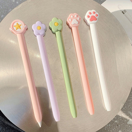 Niedliche Cartoon-Schutzhülle aus Silikon für Apple Pencil 1 (fünfzackiger Stern, rosa), für Apple Pencil 1