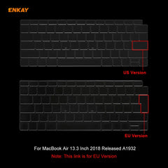 ENKAY TPU Keyboard Protector Cover for MacBook Air 13.3 inch A1932 (2018), EU Version, For MacBook Air 13.3 inch A1932 (2018)