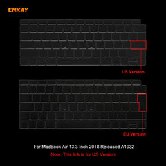 For MacBook Air 13.3 inch A1932 2018 ENKAY Hat-prince US Version of The Notebook Ultra-thin TPU Keyboard Protective Cover