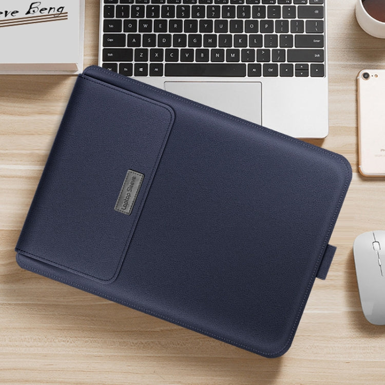 4 in 1 Universal Waterproof PU Leather Laptop Liner Bag with Handle & Stand & Pen Holder + 2 Winders + Mouse Bag + Charger Bag Set for 13  / 14 inch Laptops, 13 / 14 inch