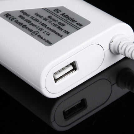 Cargador de coche MagSafe 2 de 5 pines, estilo T, 45 W, 14,85 V, 3,05 A, con 1 puerto USB para Apple MacBook A1466, A1436, A1465, A1435, MD224, MD231, MD761 y MD711, longitud: 1,7 m, 45 W, 14,85 V, 3,05 A