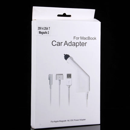 Cargador de coche MagSafe 2 de 5 pines, estilo T, 85 W, 20 V, 4,25 A, con 1 puerto USB para Apple MacBook A1398/A1424/MC975/MC976/ME664/ME665, longitud: 1,7 m, 85 W, 20 V, 4,25 A