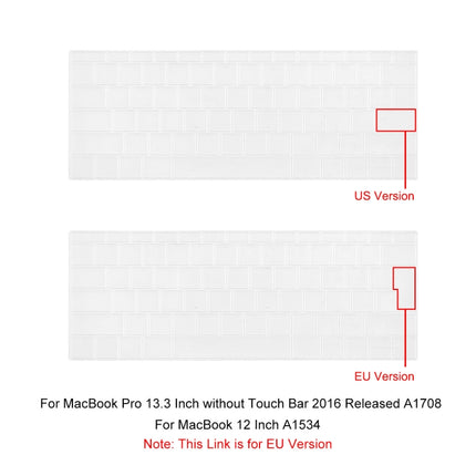 ENKAY TPU Keyboard Protector Cover for 2015 MacBook 12 inch (A1534) / MacBook Pro 13.3 inch without Touch Bar (A1708) , Europe Version, EU Version