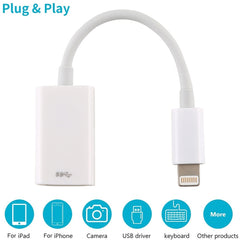 NK102 8 Pin Male to Single USB Female Port Camera Adapter, Support for iOS 13.0 and Above System