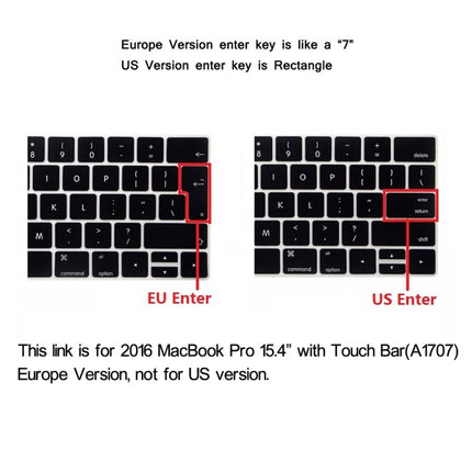 ENKAY Hat-Prince 2 in 1 Frosted Hard Shell Plastic Protective Case + Europe Version Ultra-thin TPU Keyboard Protector Cover for 2016 MacBook Pro 15.4 Inch with Touch Bar (A1707), 15.4 inch with Touch Bar Europe Version