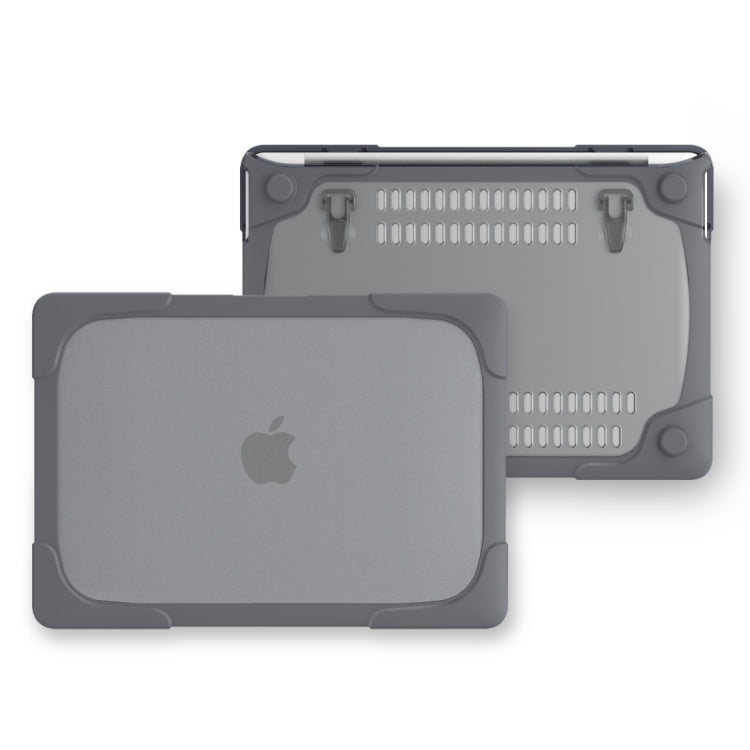 Für Macbook Pro 13,3 Zoll (A1708) und mit Touchbar (A1706) Laptop TPU + PC Klappbare stoßfeste Schutzhülle mit Halterung, für Macbook Pro 13,3 Zoll mit Touch Bar