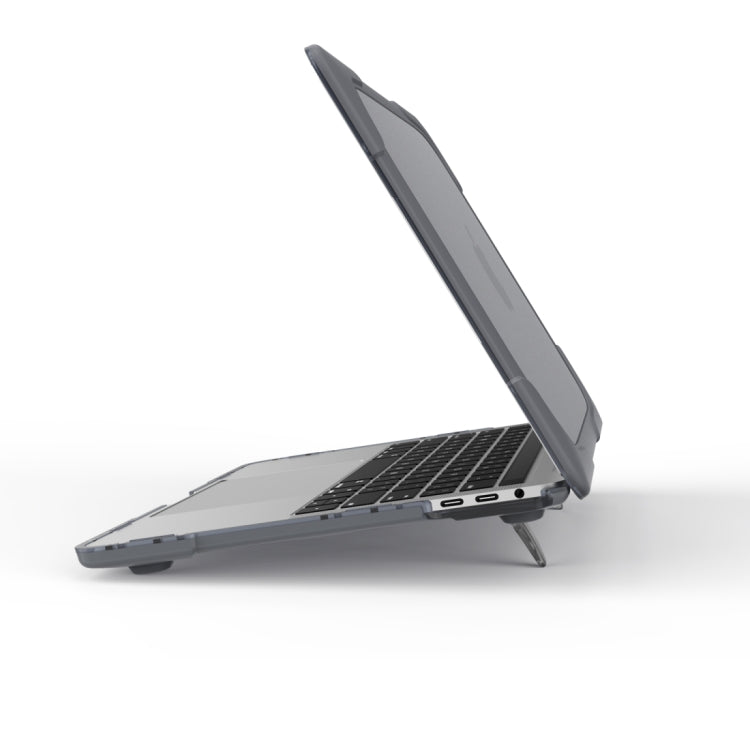 Für Macbook Pro 13,3 Zoll (A1708) und mit Touchbar (A1706) Laptop TPU + PC Klappbare stoßfeste Schutzhülle mit Halterung, für Macbook Pro 13,3 Zoll mit Touch Bar