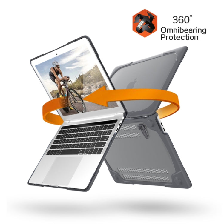 Für Macbook Pro 13,3 Zoll (A1708) und mit Touchbar (A1706) Laptop TPU + PC Klappbare stoßfeste Schutzhülle mit Halterung, für Macbook Pro 13,3 Zoll mit Touch Bar