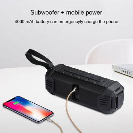 awei Y280 IPX4 Bluetooth Speaker Power Bank with Enhanced Bass, Built-in Mic, Support FM / USB / TF Card / AUX, Y280