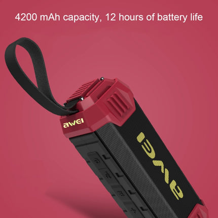 awei Y280 IPX4 Bluetooth Speaker Power Bank with Enhanced Bass, Built-in Mic, Support FM / USB / TF Card / AUX, Y280