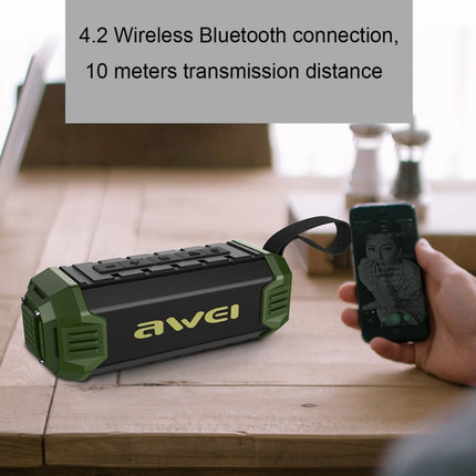 awei Y280 IPX4 Bluetooth Speaker Power Bank with Enhanced Bass, Built-in Mic, Support FM / USB / TF Card / AUX, Y280