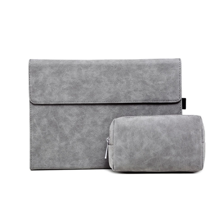 For Microsoft Surface Pro 7 / 7+ South African Sheepskin Magnetic Horizontal Flip Leather Case + Power Supply Bag with Pen Slot & Holder