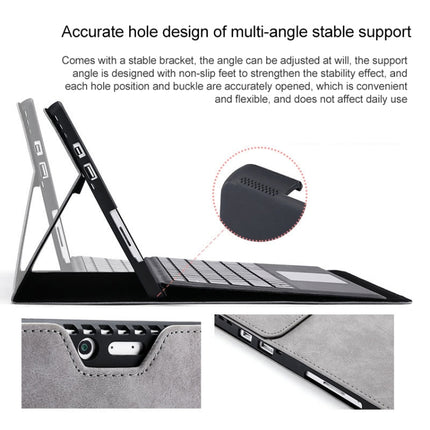 For Microsoft Surface Pro 7 / 7+ South African Sheepskin Magnetic Horizontal Flip Leather Case + Power Supply Bag with Pen Slot & Holder