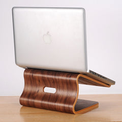 SamDi Artistic Wood Grain Desktop Heat Radiation Holder Stand Cradle for Apple Macbook, ASUS, Lenovo, Walnut, White Birch