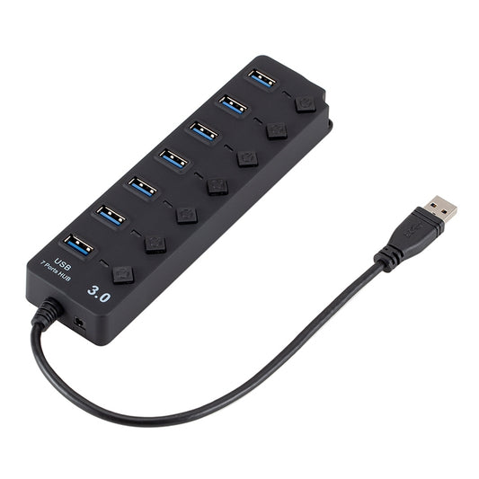 7 Ports USB 3.0 High Speed Multi Hub Expansion with Switch for PC & Laptop, Hub Expansion