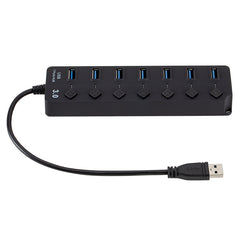 7 Ports USB 3.0 High Speed Multi Hub Expansion with Switch for PC & Laptop, Hub Expansion