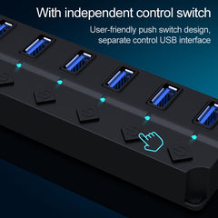 7 Ports USB 3.0 High Speed Multi Hub Expansion with Switch for PC & Laptop, Hub Expansion