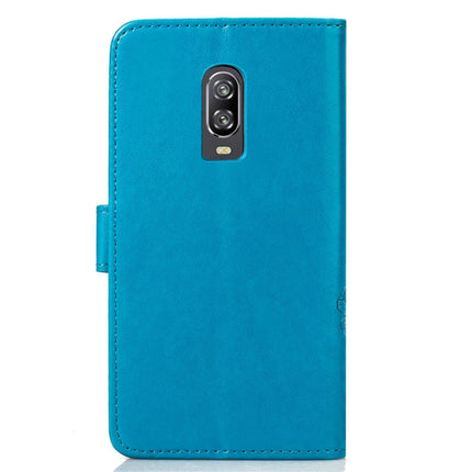 Lucky Clover Pressed Flowers Pattern Leather Case for OnePlus 6T, with Holder & Card Slots & Wallet & Hand Strap, For OnePlus 6T