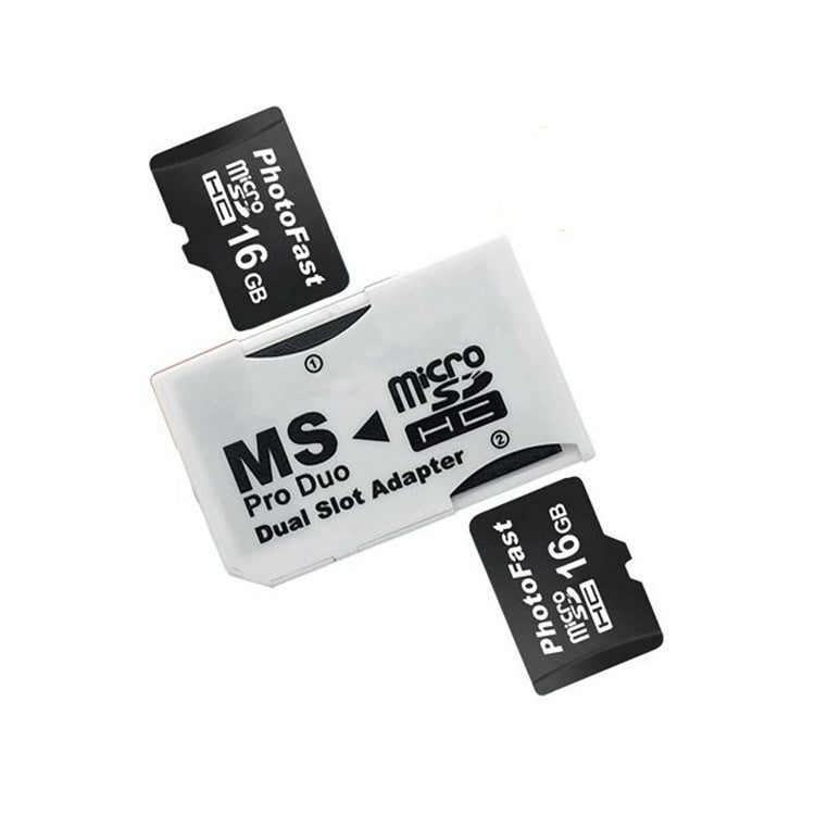 CR-5400 Dual Slot Micro SDHC(TF) to MS PRO Duo Adapter, Total Supported Capacity: 64GB, CR-5400