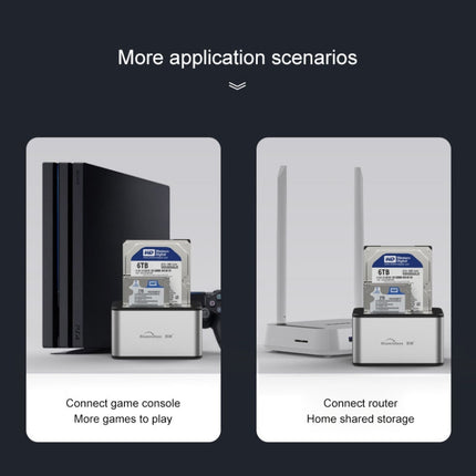 Blueendless 2.5 / 3.5 inch SATA USB 3.0 2 Bay Offline Copy Hard Drive Dock