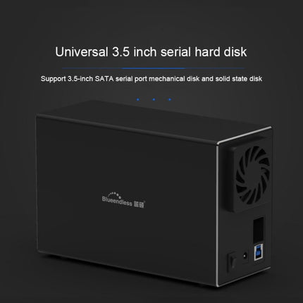 Blueendless USB-B Interface 3.5 inch 2 Bay RAID Combination Array HDD External Enclosure, USB-B