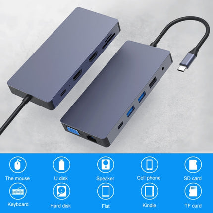Blueendless 12 In 1 Multi-function Type-C / USB-C HUB Expansion Dock