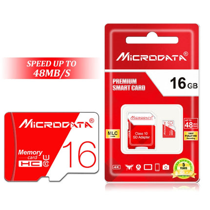 Tarjeta de memoria Microdata U1 de alta velocidad, color rojo y blanco, TF (Micro SD), 16 GB