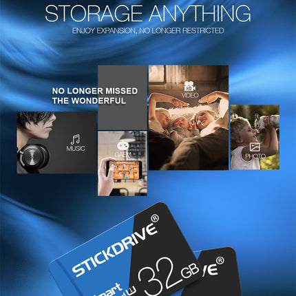 STICKDRIVE 16GB High Speed U1 Blue and Black TF Memory Card, 16GB
