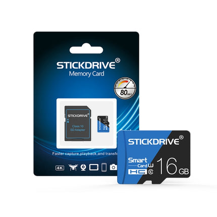 STICKDRIVE 16GB High Speed U1 Blue and Black TF Memory Card, 16GB