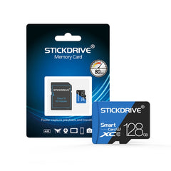 Tarjeta de memoria TF (Micro SD) azul y negra U3 de alta velocidad de 128 GB STICKDRIVE, 128 GB