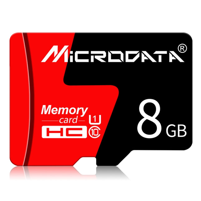 MICRODATA 8GB U1 Red and Black TF Memory Card, 8GB