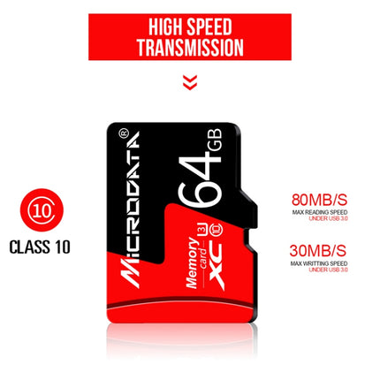 MICRODATA 64GB U3 TF Micro SD Memory Card