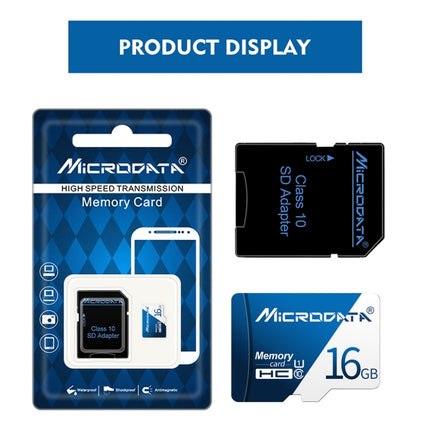 MICRODATA 16GB U1 Blue and White TF Memory Card, 16GB