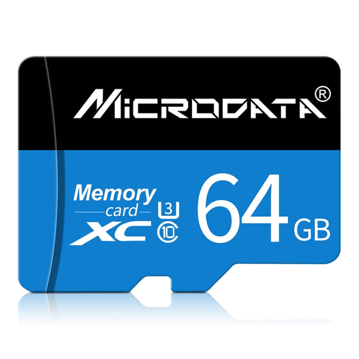 MICRODATA 64GB U3 Blue and Black TF Memory Card, 64GB