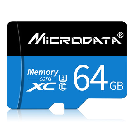 MICRODATA 64GB U3 Blue and Black TF Memory Card, 64GB