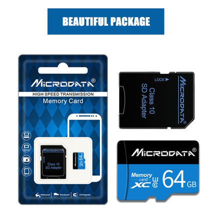 MICRODATA 64GB U3 Blue and Black TF Memory Card, 64GB