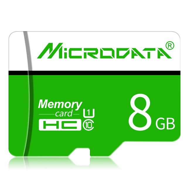 MICRODATA 8GB U1 Green and White TF Memory Card, 8GB