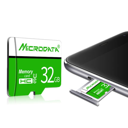 MICRODATA 8GB U1 Green and White TF Memory Card, 8GB