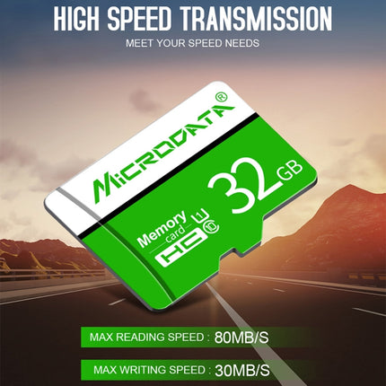 MICRODATA 8GB U1 Green and White TF Memory Card, 8GB