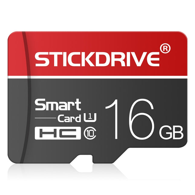 STICKDRIVE 16GB U1 White Line Red and Black TF Memory Card, 16GB