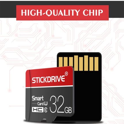 STICKDRIVE 16GB U1 White Line Red and Black TF Memory Card, 16GB
