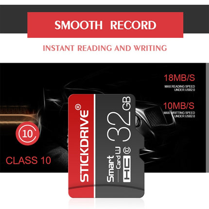 STICKDRIVE 16GB U1 White Line Red and Black TF Memory Card, 16GB