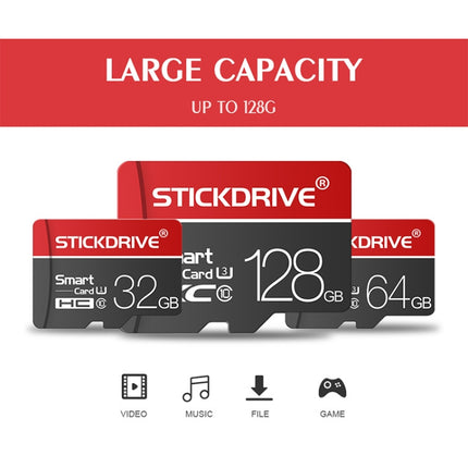 STICKDRIVE 64GB U3 White Line Red and Black TF Memory Card, 64GB