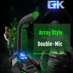 GK Desktop 3.5mm Wired Dual Mic Condenser Microphone, Compatible with PC / Mac for Live Broadcast, Show, KTV, etc., GK  3.5mm Port/Green, GK  3.5mm Port/Red, GK  3.5mm Port/White