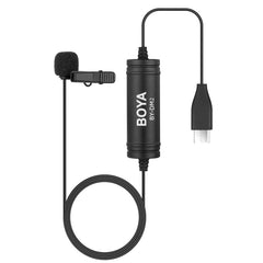 BOYA BY-DM2 USB-C / Type-C Broadcast Lavalier Condenser Microphone with Windscreen for Android Phones / Tablets, BY-DM2