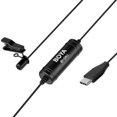 BOYA BY-DM2 USB-C / Type-C Broadcast Lavalier Condenser Microphone with Windscreen for Android Phones / Tablets, BY-DM2