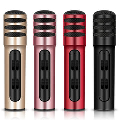 BGN-C7 Condenser Microphone Dual Mobile Phone Karaoke Live Singing Microphone Built-in Sound Card