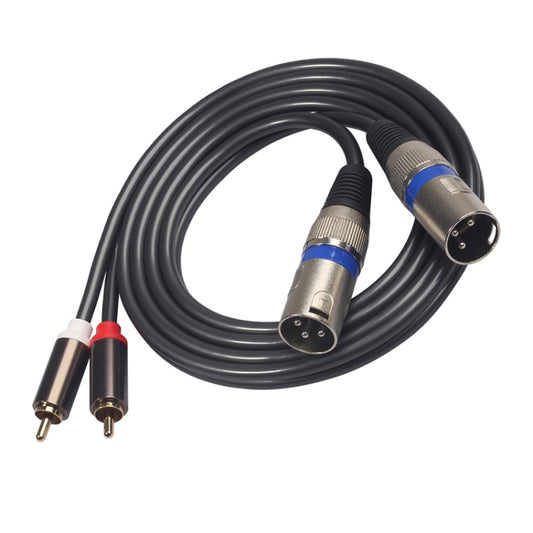 366155-15 2 RCA Male to 2 XLR 3 Pin Male Audio Cable, Length: 1.5m, 366155-15 2 RCA Male to 2 XLR 3 Pin Male