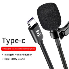 YICHUANG YC-LM10 USB-C / Typ-C Kondensator-Lavaliermikrofon mit intelligenter Rauschunterdrückung, Kabellänge: 1,5 m, YC-LM10